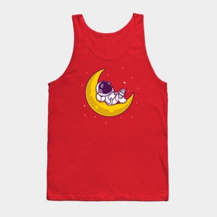 Cute Astronaut Sleeping On The Moon Tank Top